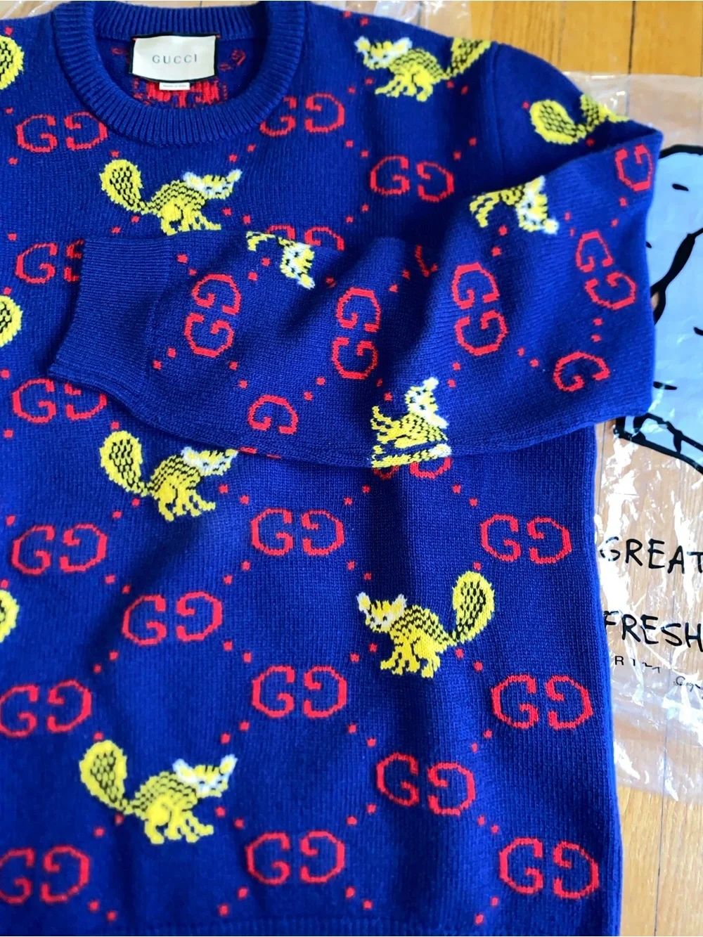 Gucci monogram freya hartas GG wool sweater Sz (XXXL)